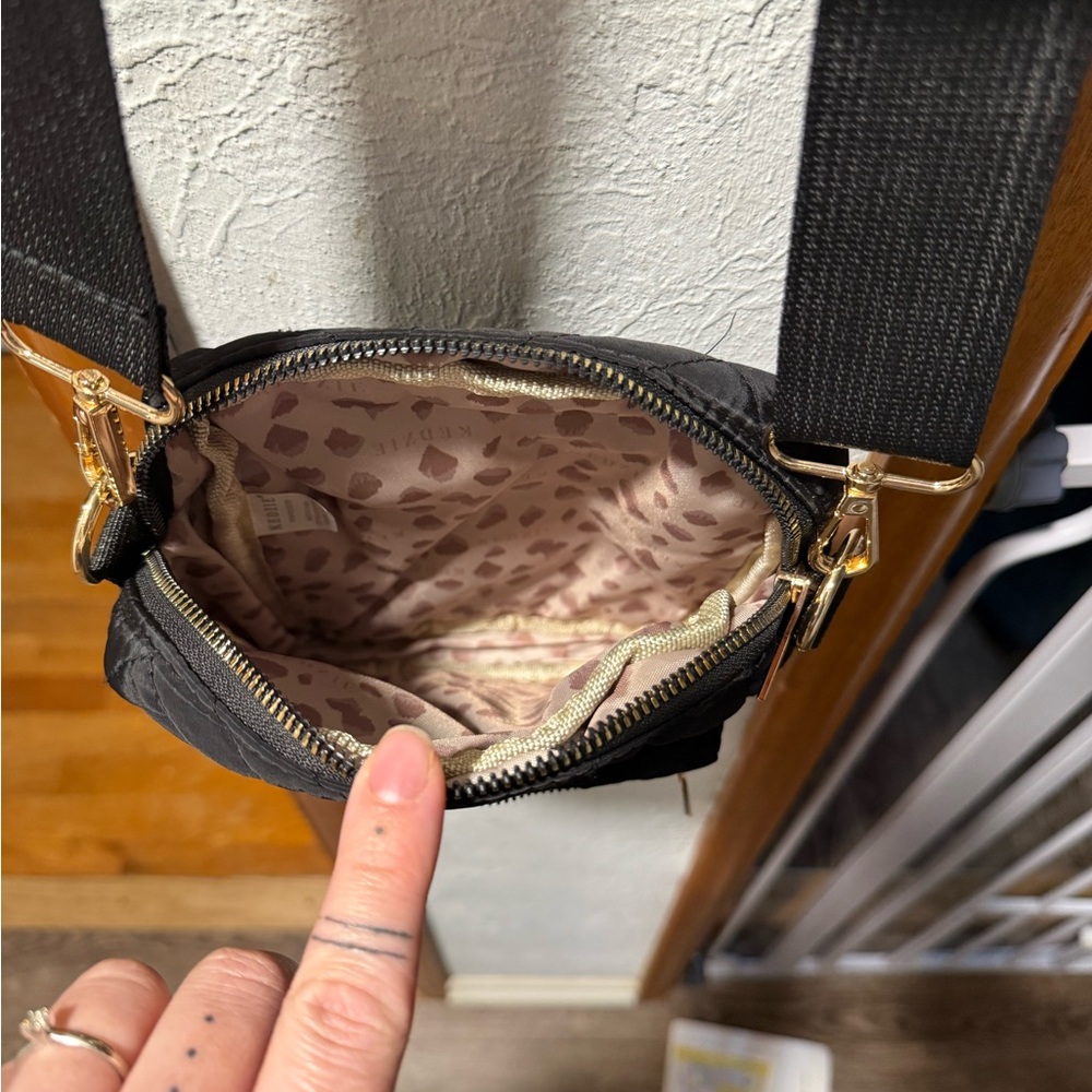 Kedzie Black Quilted Crossbody Bag - Picture 3 of 4